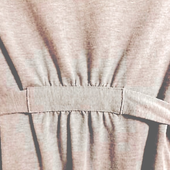 Bump Gray Short Jersey Knit, Belted Pregnancy Robe with Lace Trim, Size Medium - Picture 9 of 11